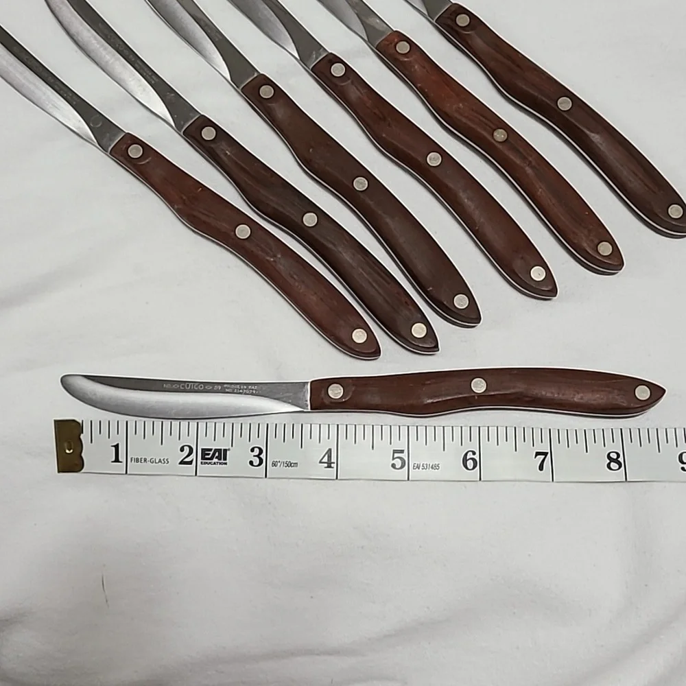Cutco Vintage #59 Pat. No. 2147079, Set of 7 Smooth Blade Steak/table Knives - Picture 10 of 16